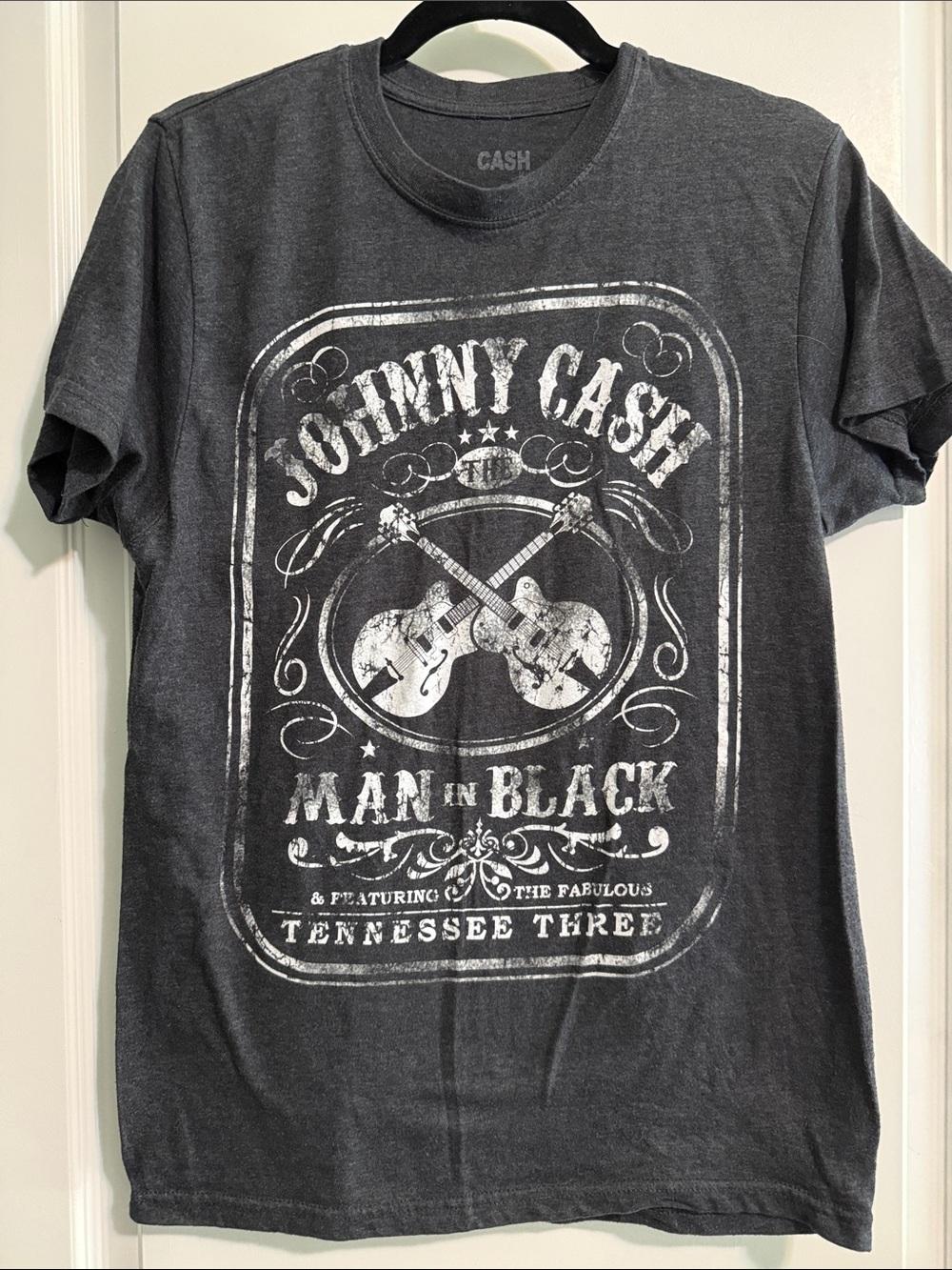 Johnny Cash Graphic Tee - Womans Black Crewneck Shirt - Picture 4 of 6